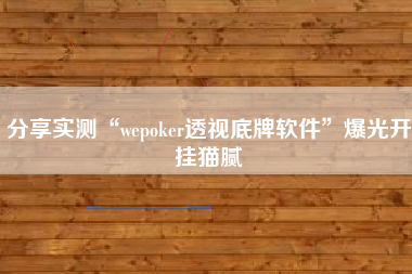 分享实测“wepoker透视底牌软件”爆光开挂猫腻