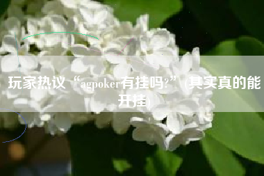 玩家热议“agpoker有挂吗?”(其实真的能开挂)
