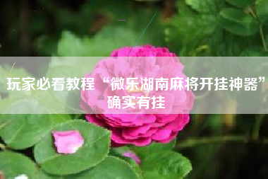 玩家必看教程“微乐湖南麻将开挂神器	”确实有挂