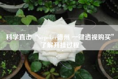 科学直击“wepoker德州 一键透视购买”了解开挂过程