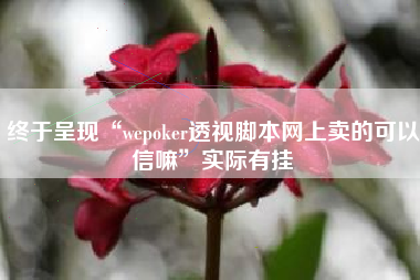 终于呈现“wepoker透视脚本网上卖的可以信嘛	”实际有挂