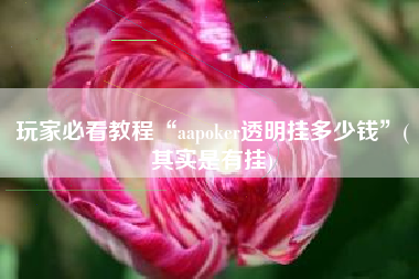 玩家必看教程“aapoker透明挂多少钱”(其实是有挂)