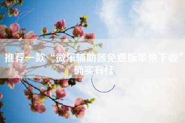 推荐一款“微乐辅助器免费版苹果下载	”确实有挂