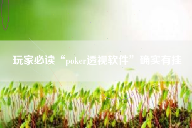 玩家必读“poker透视软件	”确实有挂
