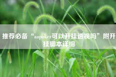 推荐必备“aapoker可以开挂透视吗”附开挂脚本详细