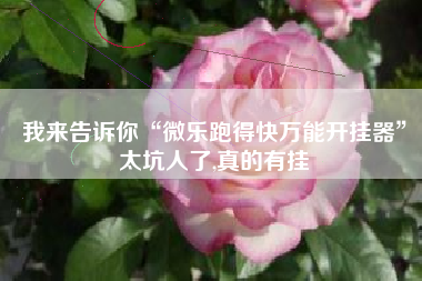 我来告诉你“微乐跑得快万能开挂器”太坑人了,真的有挂