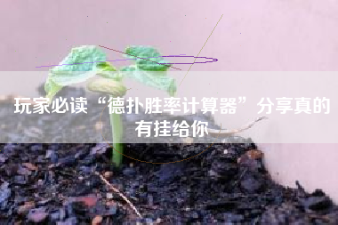 玩家必读“德扑胜率计算器”分享真的有挂给你