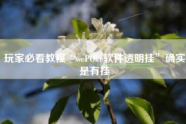 玩家必看教程“wePOke软件透明挂	”确实是有挂