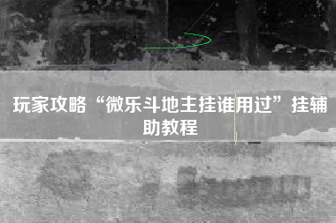 玩家攻略“微乐斗地主挂谁用过	”挂辅助教程