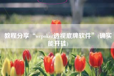 教程分享“wepoker透视底牌软件”(确实能开挂)