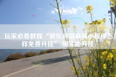 玩家必看教程“微乐河南麻将小程序怎样免费开挂”(确实能开挂)