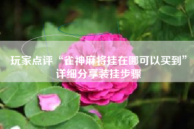 玩家点评“雀神麻将挂在哪可以买到	”详细分享装挂步骤