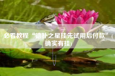 必看教程“德扑之星挂先试用后付款	”(确实有挂)