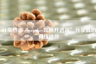 分享热点“wepoker如何开透视	”分享真的有挂给你