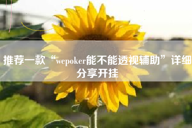 推荐一款“wepoker能不能透视辅助	”详细分享开挂