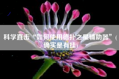 科学直击“如何使用德扑之星辅助器”(确实是有挂)