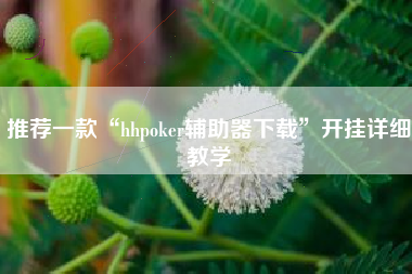 推荐一款“hhpoker辅助器下载”开挂详细教学