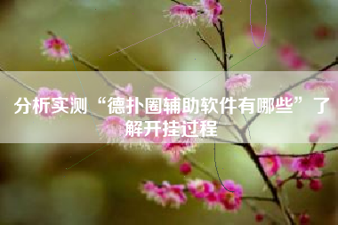 分析实测“德扑圈辅助软件有哪些	”了解开挂过程