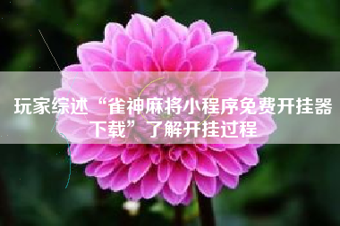 玩家综述“雀神麻将小程序免费开挂器下载	”了解开挂过程