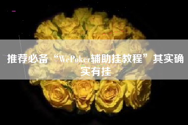 推荐必备“WePoker辅助挂教程	”其实确实有挂