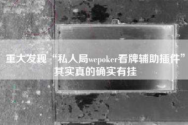 重大发现“私人局wepoker看牌辅助插件”其实真的确实有挂