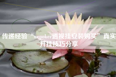 传递经验“wepoker透视挂安装购买	”真实开挂技巧分享