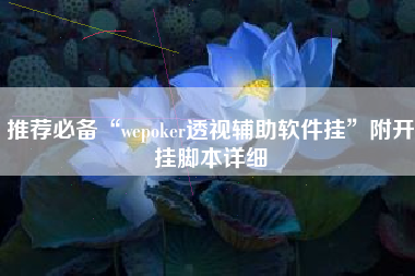推荐必备“wepoker透视辅助软件挂”附开挂脚本详细
