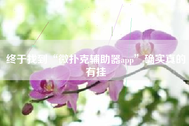 终于找到“微扑克辅助器app	”确实真的有挂