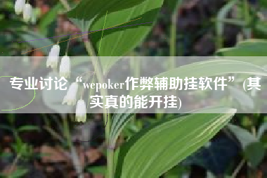 专业讨论“wepoker作弊辅助挂软件	”(其实真的能开挂)