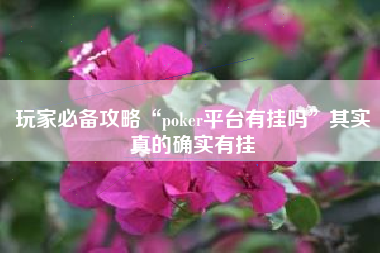 玩家必备攻略“poker平台有挂吗”其实真的确实有挂