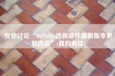 专业讨论“WePoker透视插件最新版本更新内容”(真的有挂)