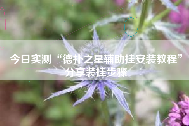 今日实测“德扑之星辅助挂安装教程”分享装挂步骤