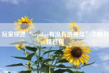 玩家综述“wepoker有没有透视挂”了解开挂过程