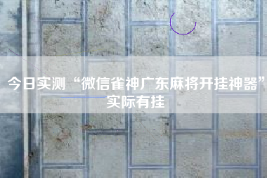 今日实测“微信雀神广东麻将开挂神器”实际有挂