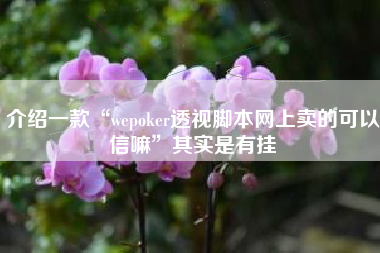 介绍一款“wepoker透视脚本网上卖的可以信嘛”其实是有挂