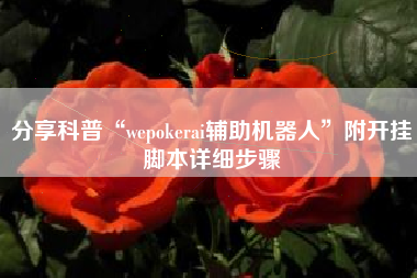 分享科普“wepokerai辅助机器人	”附开挂脚本详细步骤