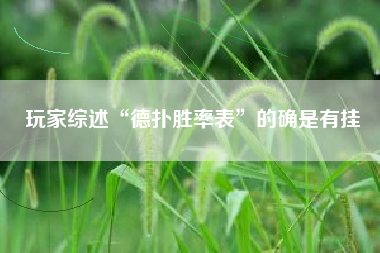 玩家综述“德扑胜率表”的确是有挂