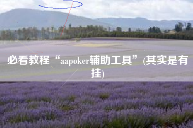 必看教程“aapoker辅助工具”(其实是有挂)