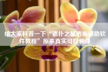 给大家科普一下“德扑之星透视辅助软件教程	”原来真实可以装挂