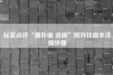 玩家点评“德扑圈 透视”附开挂脚本详细步骤