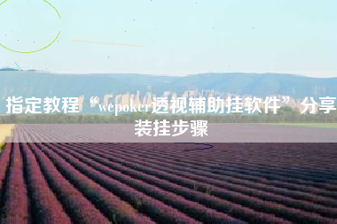 指定教程“wepoker透视辅助挂软件	”分享装挂步骤
