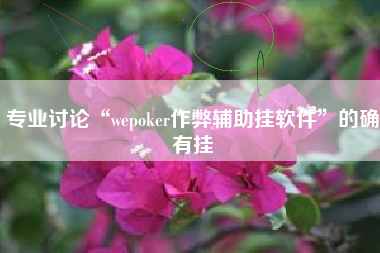 专业讨论“wepoker作弊辅助挂软件”的确有挂
