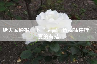 给大家通报一下“we-poker透视插件挂	”(真的有挂)