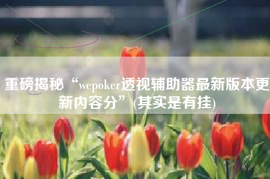 重磅揭秘“wepoker透视辅助器最新版本更新内容分”(其实是有挂)