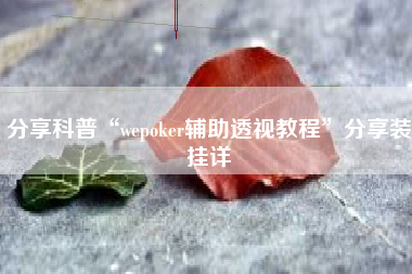 分享科普“wepoker辅助透视教程”分享装挂详