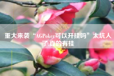 重大来袭“AGPoker可以开挂吗”太坑人了,真的有挂