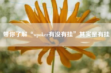 带你了解“wpoker有没有挂”其实是有挂