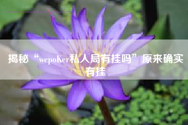 揭秘“wepoKer私人局有挂吗	”原来确实有挂