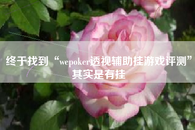 终于找到“wepoker透视辅助挂游戏评测	”其实是有挂