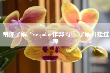 带你了解“we-poker作弊吗?”了解开挂过程